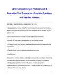 CDCR Sergeant Actual Practice Exam & Promotion Test Preparation  Complete Questions with Verified Answers