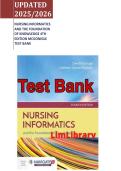 NURSING INFORMATICS  AND THE FOUNDATION  OF KNOWLEDGE 4TH  EDITION MCGONIGLE  TEST BANK 
