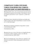 COSMETOLOGY FLORIDA STATE BOARD CLINICAL EXAM REVIEW 2026 COMPLETE SOLUTION SCRIPT ACCURATE RESPONSES A&plus;