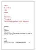 JMU Nutrition 280 exam 3- Proteins&comma; Vitamins&comma; Minerals Questions With Answers