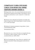 COSMETOLOGY FLORIDA STATE BOARD CLINICAL EXAM REVIEW 2026 VERIFIED QUESTIONS ANSWERS GRADED A&plus;