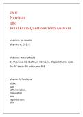 JMU Nutrition 280 Final Exam Questions With Answers