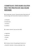 COSMETOLOGY STATE BOARD SOLUTION PACK TWO PRACTICE SET 2026 SOLVED RESPONSES