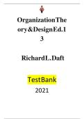  Organization Theory & Design&comma; 13th Edition &ndash; Complete Test Bank &lpar;Richard L&period; Daft&rpar;
