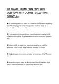 CA BRANCH 3 EXAM FINAL PAPER 2026 QUESTIONS WITH COMPLETE SOLUTIONS GRADED A&plus;