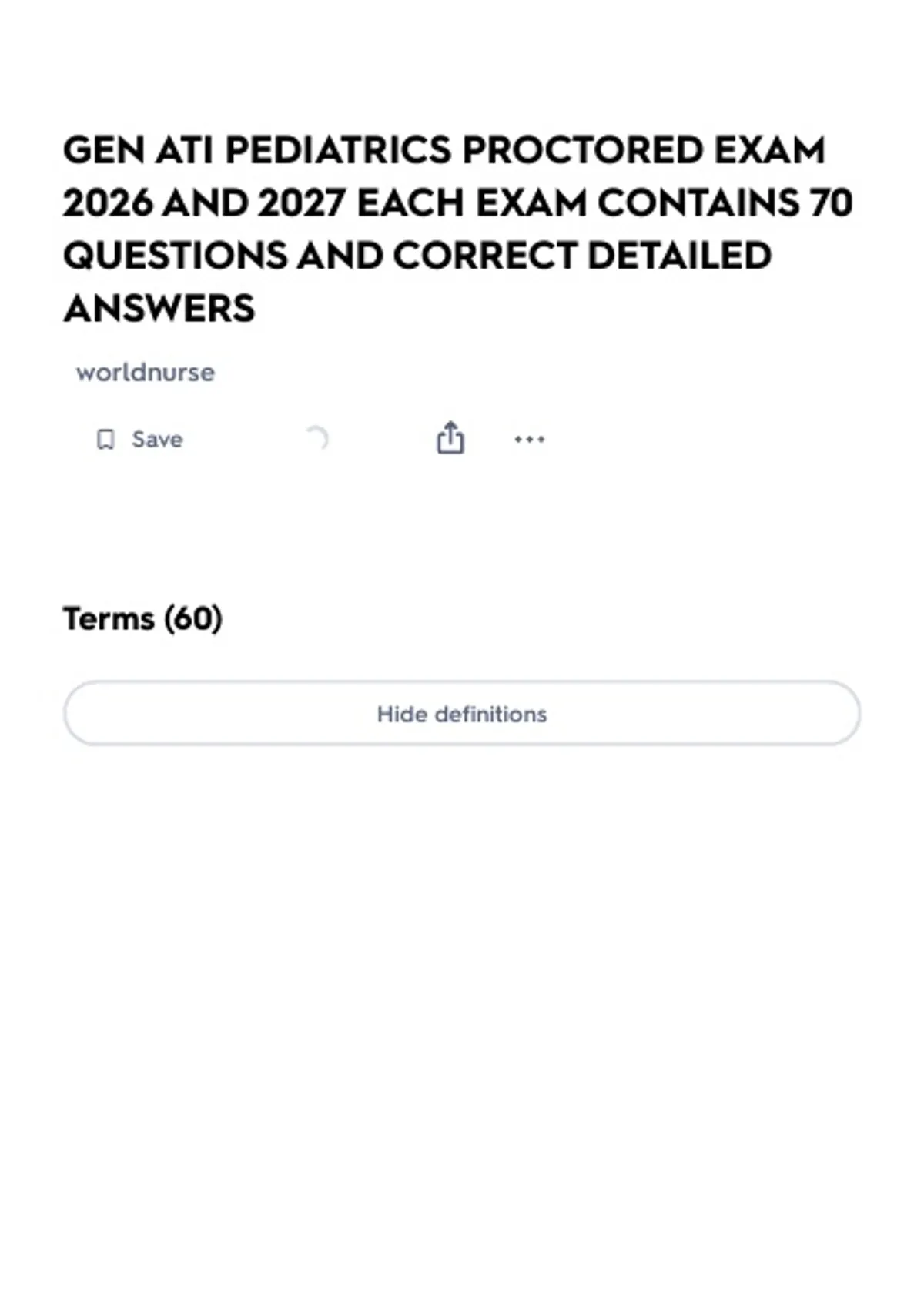 GEN ATI PEDIATRICS PROCTORED EXAM 2026 AND 2027 EACH EXAM CONTAINS 70 ...