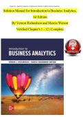 Solution Manual for Introduction to Business Analytics&comma; 1st Edition &ndash; Vernon Richardson