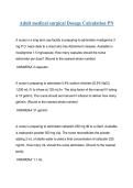 Adult Medical-Surgical Dosage Calculation PN &ndash; 2026 Practice Questions & Verified Answers