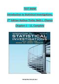 Introduction to Statistical Investigations Test Bank &lpar;Second Edition&rpar; &mdash; Tintle&comma; Chance&comma; Cobb & Rossman &mdash; 2026 Updated &bull; 100&percnt; Exam Prep Guarantee