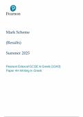 2025 Pearson Edexcel GCSE Greek  PAPER 4 MARK SCHEME 1GK0&sol;4H 