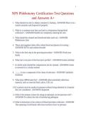 NPS Phlebotomy Certification Test Questions and Answers A&plus;