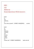 HEC 140 Midterm Exam Questions With Answers