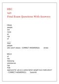 HEC 140 Final Exam Questions With Answers 