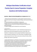Michigan State Brakes Certification Actual Practice Exam & License Preparation  Complete Questions with Verified Answers