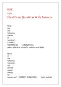 HEC 140 Final Exam Questions With Answers
