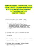 PMHNP FITZGERALD FINAL EXAM STUDY  GUIDE 2026&sol;2027 COMPLETE QUESTIONS  WITH VERIFIED CORRECT ANSWERS &vert;&vert;  100&percnt; GUARANTEED PASS  <NEWEST VERSION> 