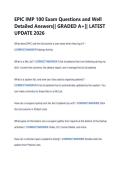 EPIC IMP 100 Exam Questions and Well  Detailed Answers&vert;&vert; GRADED A&plus;&vert;&vert; LATEST  UPDATE 2026