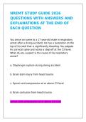 NREMT STUDY GUIDE 2026 QUESTIONS WITH ANSWERS AND EXPLANATIONS AT THE END OF EACH QUESTION&comma;