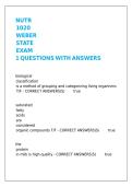 NUTR 1020 WEBER STATE EXAM 1 QUESTIONS WITH ANSWERS&period;