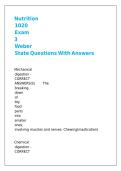 Nutrition 1020 Exam 3 Weber State Questions With Answers