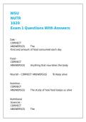 WSU NUTR 1020 Exam 1 Questions With Answers&period;