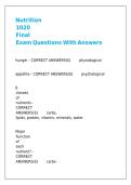 Nutrition 1020 Final Exam Questions With Answers