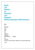 NUTR 222 Module 12 Nutrition and Diabetes Mellitus Questions With Answers&period;