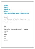 CDM Exam Review Exam Questions With Correct Answers