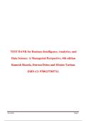 Test Bank for Business Intelligence&comma; Analytics&comma; and Data Science&colon; A Managerial Perspective 4th Edition by Ramesh Sharda&comma; Dursun Delen & Efraim Turban &vert; Complete Chapter Coverage &vert; Exam-Ready & Fully Updated &vert; ISBN 9780137305711