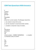 CDM Test Questions With Answers&comma;
