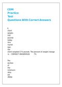 CDM Practice Test Questions With Correct Answers