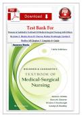 Test Bank For Brunner & Suddarth's Textbook Of Medical-Surgical Nursing 16th Edition By Janice L&period; Hinkle&comma; Kerry H&period; Cheever&comma; Kristen Overbaugh&comma; Carolyn E Bradley All Chapters &vert;&vert; Complete A&plus; Guide&sol; Newest edition at  fair price