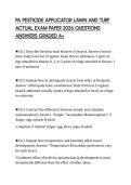 PA PESTICIDE APPLICATOR LAWN AND TURF ACTUAL EXAM PAPER 2026 QUESTIONS ANSWERS GRADED A&plus;