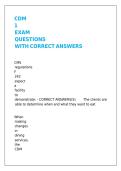 CDM 1 EXAM QUESTIONS WITH CORRECT ANSWERS&period;