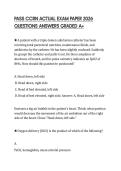 PASS CCRN ACTUAL EXAM PAPER 2026 QUESTIONS ANSWERS GRADED A&plus;