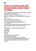 NFPA 211 Questions with 100- Correct Answers Latest Version Top Rated