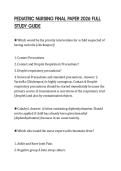 PEDIATRIC NURSING FINAL PAPER 2026 FULL STUDY GUIDE