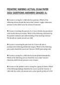 PEDIATRIC NURSING ACTUAL EXAM PAPER 2026 QUESTIONS ANSWERS GRADED A&plus;
