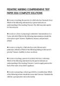 PEDIATRIC NURSING COMPREHENSIVE TEST PAPER 2026 COMPLETE SOLUTIONS