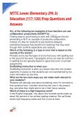 MTTC Lower Elementary &lpar;PK-3&rpar; Education &lpar;117-120&rpar; Prep Questions and Answers&period;
