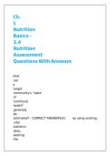 Ch&period; 1 Nutrition Basics - 1&period;4 Nutrition Assessment Questions With Answers