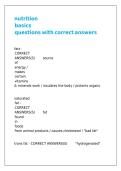 nutrition basics questions with correct answers