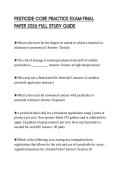 PESTICIDE CORE PRACTICE EXAM FINAL PAPER 2026 FULL STUDY GUIDE