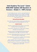 Intuit Academy Tax Level 1 &lpar;Latest 2026&sol;2027 Update&rpar; 350 Questions & Answers &vert; Grade A &vert; 100&percnt; Correct 