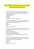 WGU D099 Sales Management Pre-assessment Exam Questions and Answers