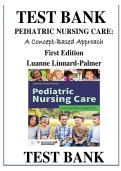 Pediatric Nursing Care&colon; A Concept-Based Approach 1st Edition by Luanne Linnard Palmer &ndash; Test Bank 2026