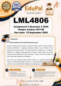 LML4806 Assignment 2 &lpar;COMPLETE ANSWERS&rpar; Semester 2 2026 &lpar;257188&rpar; - DUE 10 September 2026