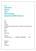 1&period;1 Nutrition Basics and Terminology Questions With Answers