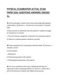 PHYSICAL EXAMINATION ACTUAL EXAM PAPER 2026 QUESTIONS ANSWERS GRADED A&plus;