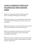 PHYSICAL EXAMINATION CERTIFICATION EVALUATION 2026 TESTED QUESTIONS SOLVED